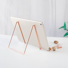 Load image into Gallery viewer, 4 PCS Desktop Iron Art Plating Bracket for iPad / CD Display / Cookbook / Plate, Golden, Rose Gold
