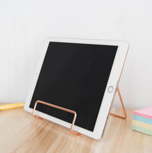 Load image into Gallery viewer, 4 PCS Desktop Iron Art Plating Bracket for iPad / CD Display / Cookbook / Plate, Golden, Rose Gold