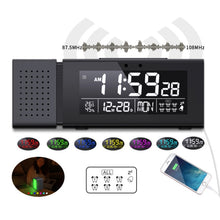 Load image into Gallery viewer, TS-P30 Multifunctional Night Light Alarm Digital Clock with FM Radio &amp; Temperature / Humidity Display &amp; IR Sensor Function, White, Green, Blue, Black, Pink