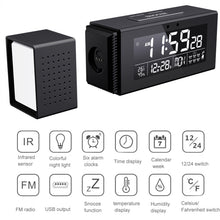 Load image into Gallery viewer, TS-P30 Multifunctional Night Light Alarm Digital Clock with FM Radio &amp; Temperature / Humidity Display &amp; IR Sensor Function, White, Green, Blue, Black, Pink