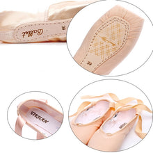 Load image into Gallery viewer, Ballet Lace Pointe Shoes Professional Flat Dance Shoes