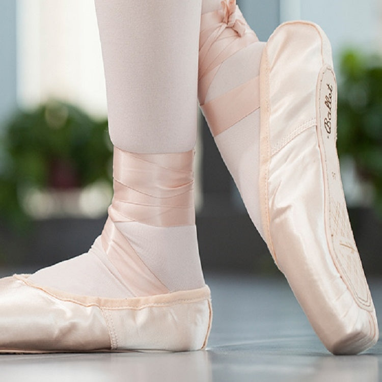 Ballet Lace Pointe Shoes Professional Flat Dance Shoes