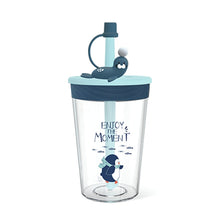 Load image into Gallery viewer, Children Cartoon Marine Animal Straw Drinking Cup Safe And Environmentally Friendly Plastic Drinking Cup, Navy Blue, Light Blue, Pink, Light Grey