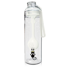 Load image into Gallery viewer, Cartoon Cat Pattern Tea Water Separation Plastic Cup With Spoon, White, Red, Blue, Black
