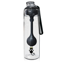 Load image into Gallery viewer, Cartoon Cat Pattern Tea Water Separation Plastic Cup With Spoon, White, Red, Blue, Black