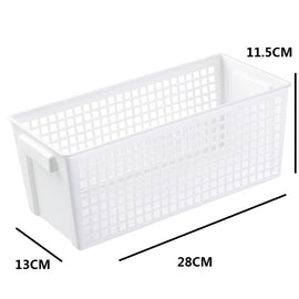 Desktop Snacks & Sundries Storage Basket Rectangular Plastic Storage Basket, Small （White）, Small （Light Green）, Large (White), Large（Llight Green）
