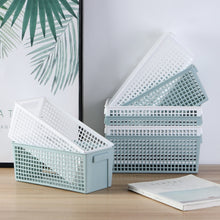 Load image into Gallery viewer, Desktop Snacks &amp; Sundries Storage Basket Rectangular Plastic Storage Basket, Small （White）, Small （Light Green）, Large (White), Large（Llight Green）