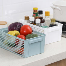 Load image into Gallery viewer, Desktop Snacks &amp; Sundries Storage Basket Rectangular Plastic Storage Basket, Small （White）, Small （Light Green）, Large (White), Large（Llight Green）