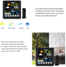 Load image into Gallery viewer, TS-3310 Wireless Weather Clock Multifunctional Color Screen Clock Creative Home Touch Screen Thermometer, Wood Grain, Black