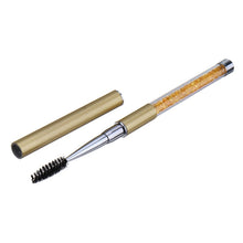 Load image into Gallery viewer, Plastic Pole Eyelash Brush Rhinestone Pole With Pen Sleeve Spiral Eyelash Brush, Pink, Rose Red, Golden, Royal Blue, Light Blue, Green, Black, White, Silver, Purple