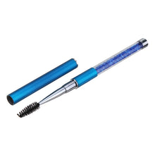 Load image into Gallery viewer, Plastic Pole Eyelash Brush Rhinestone Pole With Pen Sleeve Spiral Eyelash Brush, Pink, Rose Red, Golden, Royal Blue, Light Blue, Green, Black, White, Silver, Purple