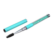 Load image into Gallery viewer, Plastic Pole Eyelash Brush Rhinestone Pole With Pen Sleeve Spiral Eyelash Brush, Pink, Rose Red, Golden, Royal Blue, Light Blue, Green, Black, White, Silver, Purple