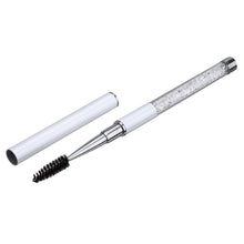 Load image into Gallery viewer, Plastic Pole Eyelash Brush Rhinestone Pole With Pen Sleeve Spiral Eyelash Brush, Pink, Rose Red, Golden, Royal Blue, Light Blue, Green, Black, White, Silver, Purple