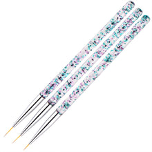 Load image into Gallery viewer, 3pcs / Set Nail Art Brush Tool Acrylic Nail Crystal Carving Phototherapy Drawing Pen, Silver Tube, Golden Tube