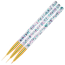 Load image into Gallery viewer, 3pcs / Set Nail Art Brush Tool Acrylic Nail Crystal Carving Phototherapy Drawing Pen, Silver Tube, Golden Tube