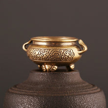 Load image into Gallery viewer, Antique Brass Bronze Tripod Censer Furnace Home Decoration