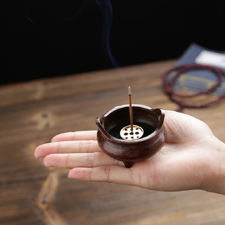 Binaural Incense Burner Pure Copper Household Small Indoor Antique Incense Burner