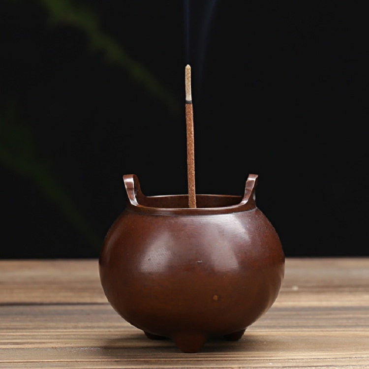 Binaural Incense Burner Pure Copper Household Small Indoor Antique Incense Burner