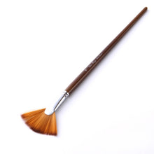 Load image into Gallery viewer, ZHU TING 9 PCS / Set Wooden Pole Fan-Shaped Nylon Hair Paintbrush Gouache Watercolor Acrylic Oil Painting Fishtail, Watercolor Oil Painting