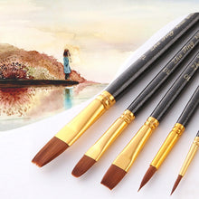 Load image into Gallery viewer, ZHU TING 7 in 1 Nylon Brushes Watercolor Brushes And Oil Brushes Art Painting Supplies, 21 PCS / 3 Sets Nylon Brushes