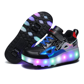 E68 Two-Wheeled Children Skating Shoes Rechargeable Light Wheel Shoes, 27, 28, 29, 30, 31, 32, 33, 34, 35, 36, 37, 38, 39, 40