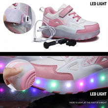 Load image into Gallery viewer, E68 Two-Wheeled Children Skating Shoes Rechargeable Light Wheel Shoes