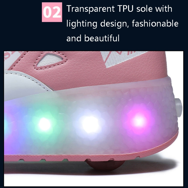 E68 Two-Wheeled Children Skating Shoes Rechargeable Light Wheel Shoes