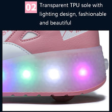 Load image into Gallery viewer, E68 Two-Wheeled Children Skating Shoes Rechargeable Light Wheel Shoes