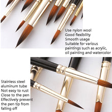 Load image into Gallery viewer, ZHU TING 12 PCS / Set Nylon Hair Watercolor Pen Children Painted Gouache Brush, Nylon Hair Watercolor Pen