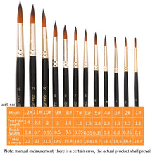 Load image into Gallery viewer, ZHU TING 12 PCS / Set Nylon Hair Watercolor Pen Children Painted Gouache Brush, Nylon Hair Watercolor Pen