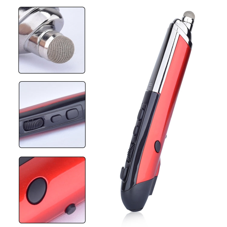 PR-08 1600DPI 6 Keys 2.4G Wireless Electronic Whiteboard Pen Multi-Function Pen Mouse PPT Flip Pen, White, Red, Blue, Black, Silver Gray