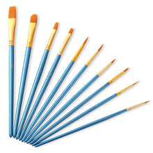 Load image into Gallery viewer, ZHU TING 10 in 1 Pearl Rod Nylon Hair Combination Brush Oil Paint Brush, Blue Rods, Purple Rods, Black Rods