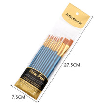 Load image into Gallery viewer, ZHU TING 10 in 1 Pearl Rod Nylon Hair Combination Brush Oil Paint Brush, Blue Rods, Purple Rods, Black Rods