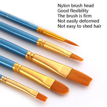 Load image into Gallery viewer, ZHU TING 10 in 1 Pearl Rod Nylon Hair Combination Brush Oil Paint Brush, Blue Rods, Purple Rods, Black Rods