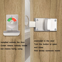 Load image into Gallery viewer, Toilet Red &amp; Green Display Door Lock Public Toilet Stainless Steel Bolt Lock, Indicating lock With Handle