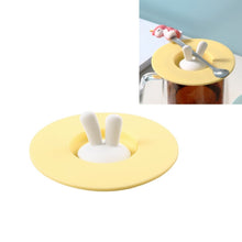 Load image into Gallery viewer, Food Grade Bunny Ears Shape Silicone Cup Lid Sealing Lid Cartoon Mug Dustproof Leak-Proof Lid, Yellow, Green, Pink