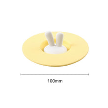 Load image into Gallery viewer, Food Grade Bunny Ears Shape Silicone Cup Lid Sealing Lid Cartoon Mug Dustproof Leak-Proof Lid, Yellow, Green, Pink