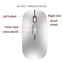 Load image into Gallery viewer, M103 1600DPI 5 Keys 2.4G Wireless Mouse Charging Ai Intelligent Voice Office Mouse, Support 28 Languages, White, Black, Silver, Rose Gold, Gray