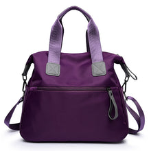 Load image into Gallery viewer, Waterproof Oxford Cloth Handbag Casual Nylon Shoulder Diagonal Bag Female Bag Canvas Bag, Purple, Black, Red, Blue