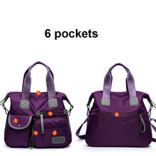 Load image into Gallery viewer, Waterproof Oxford Cloth Handbag Casual Nylon Shoulder Diagonal Bag Female Bag Canvas Bag, Purple, Black, Red, Blue