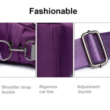 Load image into Gallery viewer, Waterproof Oxford Cloth Handbag Casual Nylon Shoulder Diagonal Bag Female Bag Canvas Bag, Purple, Black, Red, Blue