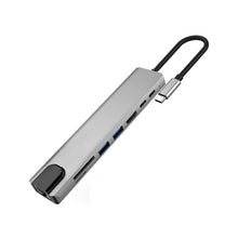 Load image into Gallery viewer, WC7367 8 in 1 87W Type-C to PD+USB3.0/USB2.0+SD+TF+HDMI+RJ45+Type-c Docking Station HUB, WC7367