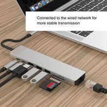 Load image into Gallery viewer, WC7367 8 in 1 87W Type-C to PD+USB3.0/USB2.0+SD+TF+HDMI+RJ45+Type-c Docking Station HUB, WC7367