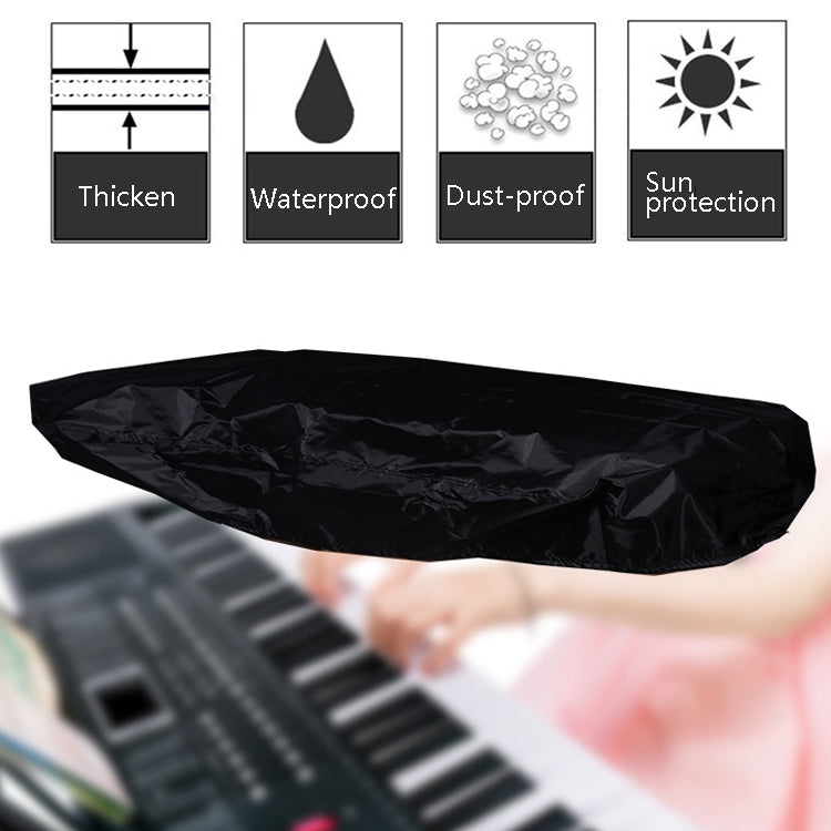Water-Repellent Opening Electronic Keyboard Cover Polyester Dust Cover Drawstring Keyboard Instrument Cover, Size: 61 Keys Black 98x42x21cm, 61 Keys Black 98x42x21cm, 88 Key Black 124x49x36cm