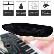 Load image into Gallery viewer, Water-Repellent Opening Electronic Keyboard Cover Polyester Dust Cover Drawstring Keyboard Instrument Cover, Size: 61 Keys Black 98x42x21cm, 61 Keys Black 98x42x21cm, 88 Key Black 124x49x36cm
