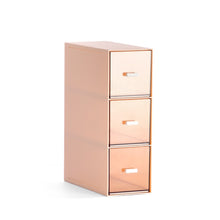 Load image into Gallery viewer, Desktop Drawer Storage Box Cosmetics Office Student Stationery Pen Dormitory Three Grid Desk Rack, Coral Powder, Ivory White, Glacier Blue