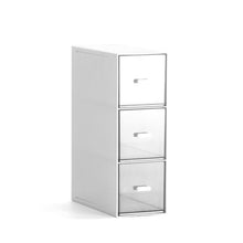 Load image into Gallery viewer, Desktop Drawer Storage Box Cosmetics Office Student Stationery Pen Dormitory Three Grid Desk Rack, Coral Powder, Ivory White, Glacier Blue