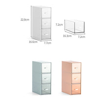 Load image into Gallery viewer, Desktop Drawer Storage Box Cosmetics Office Student Stationery Pen Dormitory Three Grid Desk Rack, Coral Powder, Ivory White, Glacier Blue