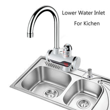 Load image into Gallery viewer, Kitchen Instant Electric Hot Water Faucet Hot &amp; Cold Water Heater EU Plug, Lamp Display Lower Water Inlet, Lamp Display Side Water Inlet, Lamp Display Leakage Protection Lower Water Inlet, Lamp Shows Leakage Protection Side Water Inlet                 ...