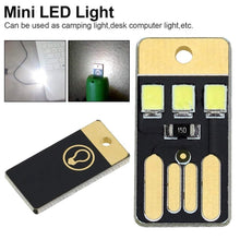 Load image into Gallery viewer, 10 PCS Mini Pocket Card USB Power Keychain LED Night Light